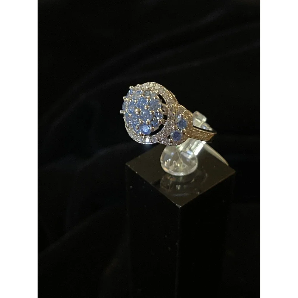 JTV Bella Luce 9.25 Sterling Silver Neon Apatite‎ CZ Ring Sz 6